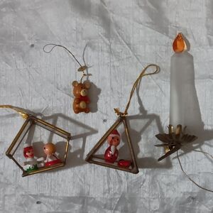 Festive Gold and Brown Holiday Ornaments Set